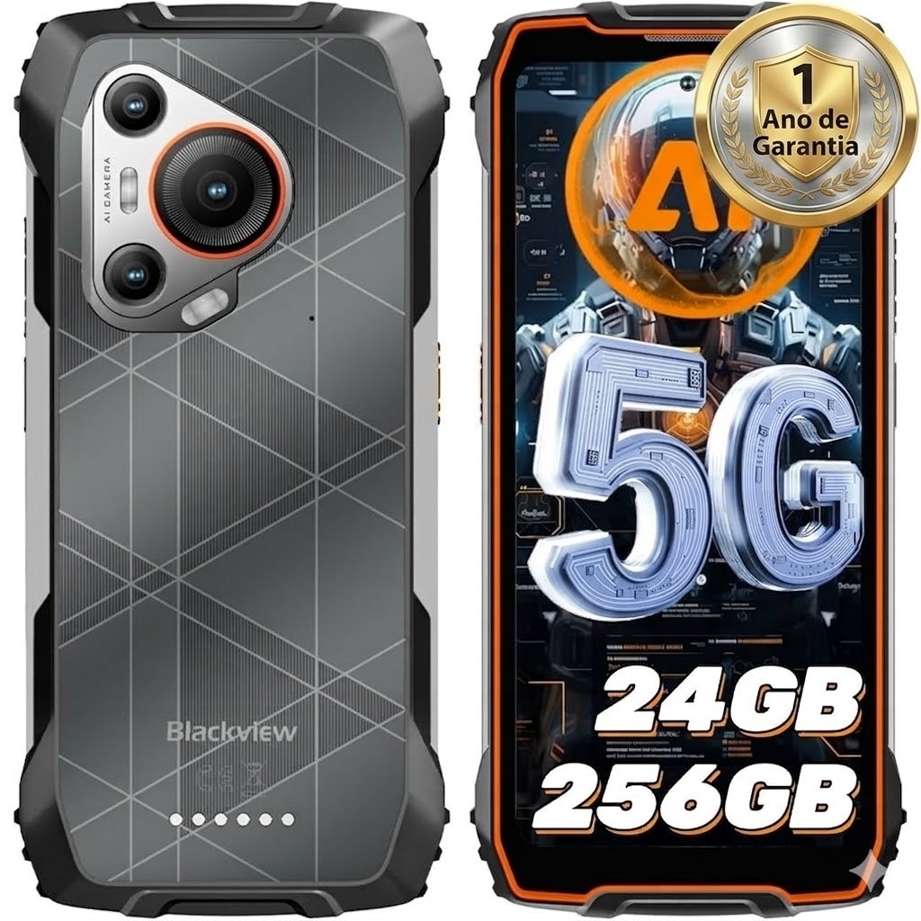 Smartphone Blackview BL7000 5G 8GB+256GB ORANGE 7.500 mAh IP68 IP69K COM GARANTIA