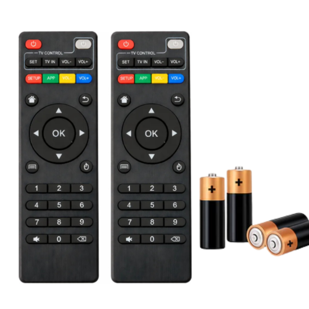 Controle Remoto Para Tv Botões Inteligentes Box Aparelho Completo Com Pilhas