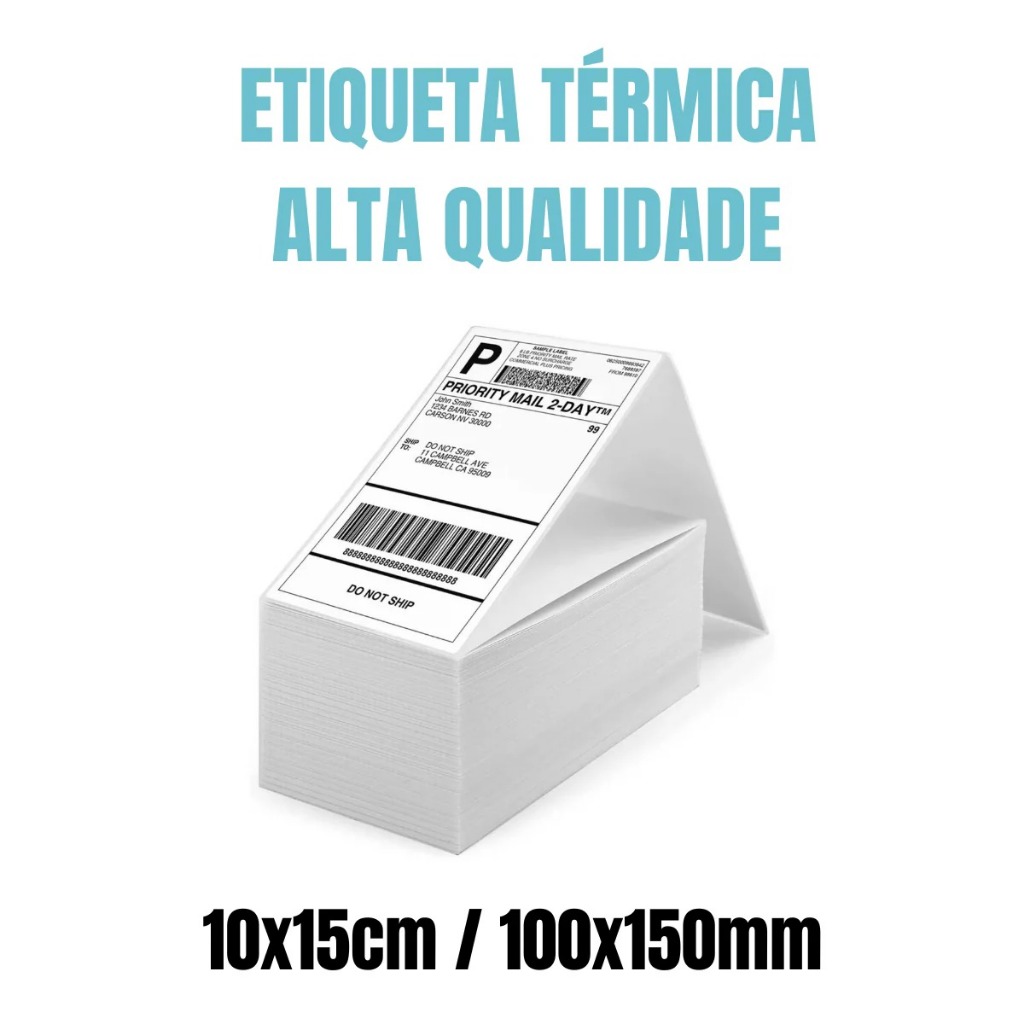 Pacote De 500 a 2500 Etiquetas Térmicas Papel Adesivo Térmica Serrilha Resma 10x15 100x150 Ecommerce