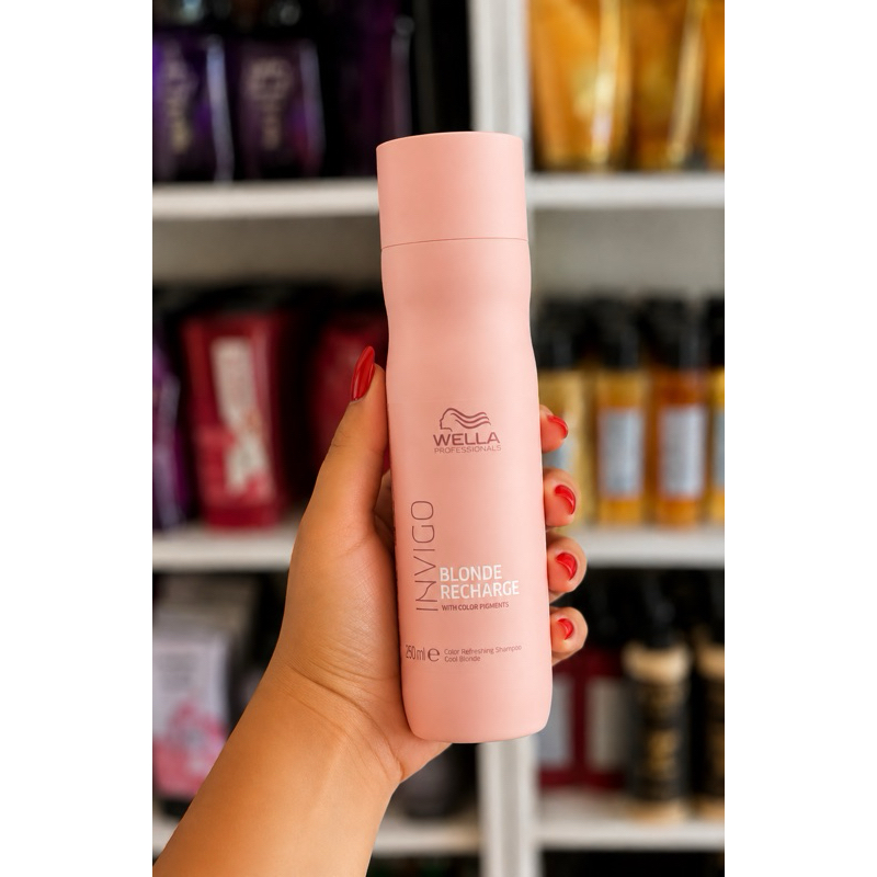 Wella Invigo Blonde Recharge Shampoo Desamarelador 250ml – Matizador Profissional para Loiros e Grisalhos