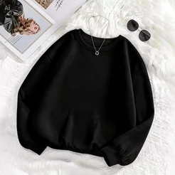 Moletom Gola Careca Redonda Unissex Blusa de Frio Casaco Liso Masculino Feminino