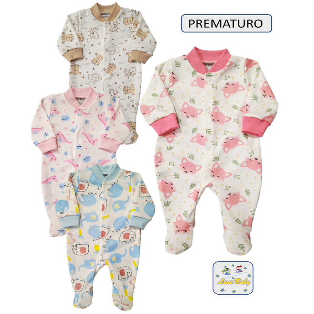 Macacão Com Pé  para Bebe  Prematuro e Boneca Reborn Lene Baby