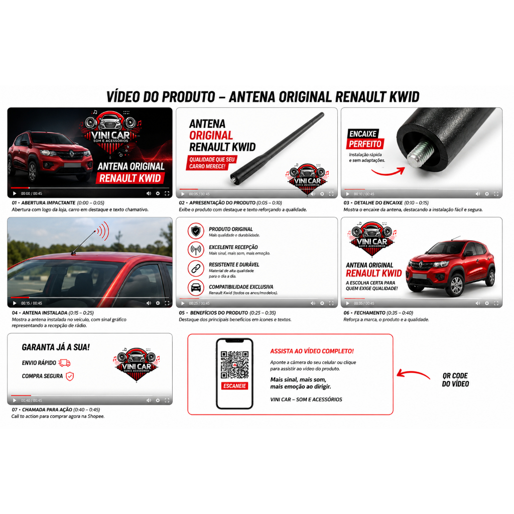 Haste Antena Esportiva Sport Renault Kwid logan sandero — imagem 2 de 2
