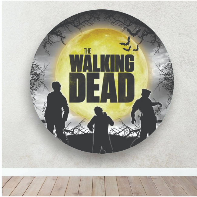 Painel em Lona Redondo Sem Elástico - The Walking Dead - Lona Fosca