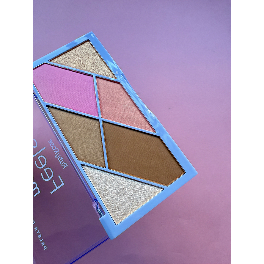Paleta Trio Bronzer, Blush e Iluminador Feels Mood - Maquiagem Ruby Rose