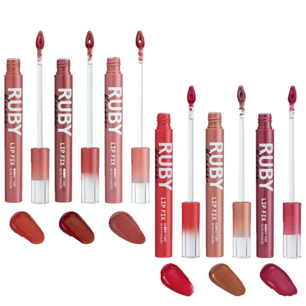 Lip Fix Glossy Tint Ruby Kisses Tinta Labial Gloss com Cor Maquiagem Lábios — imagem 2 de 2