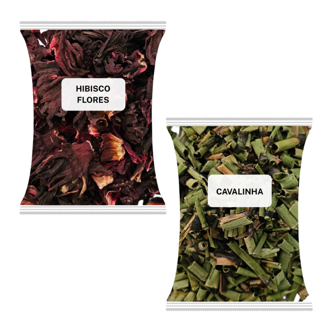 KIT CAVALINHA E HIBISCO 100 GRAMAS DE CADA