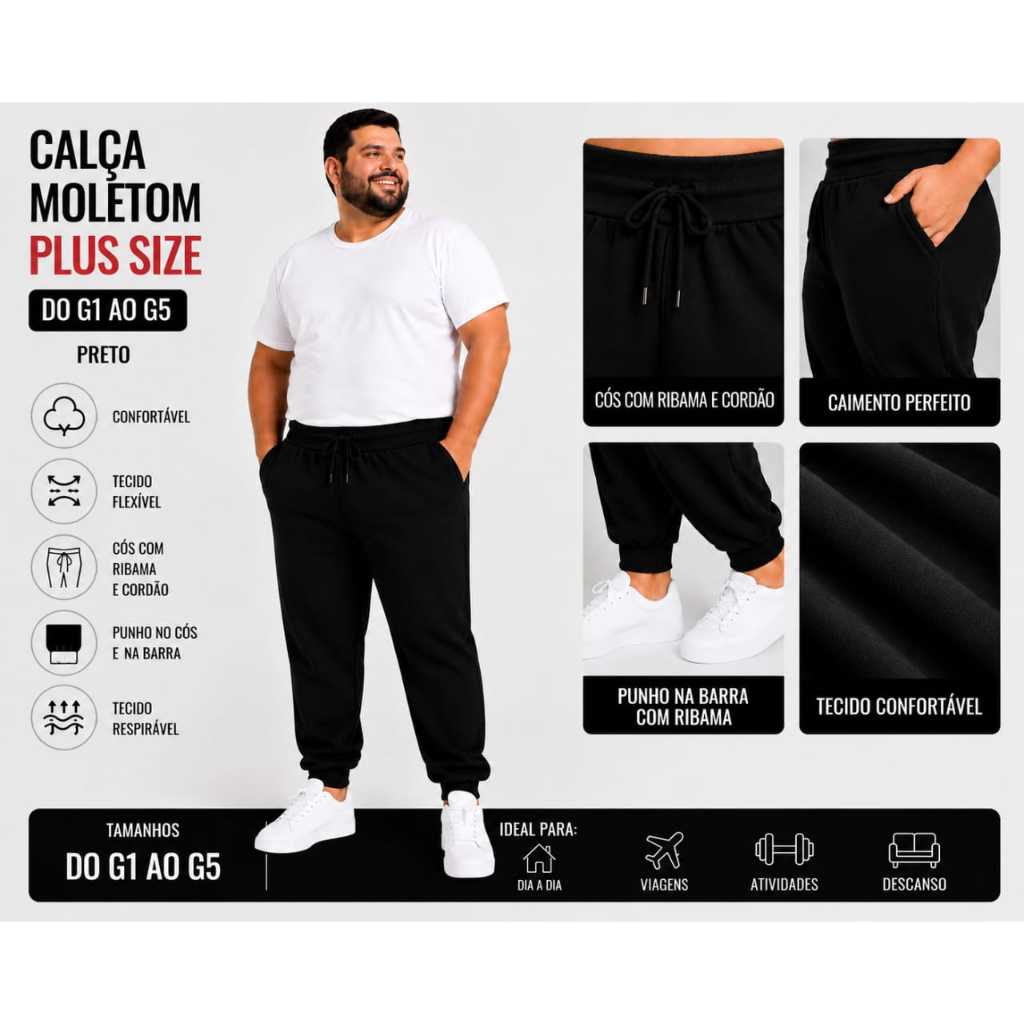 Calça plus size moletom