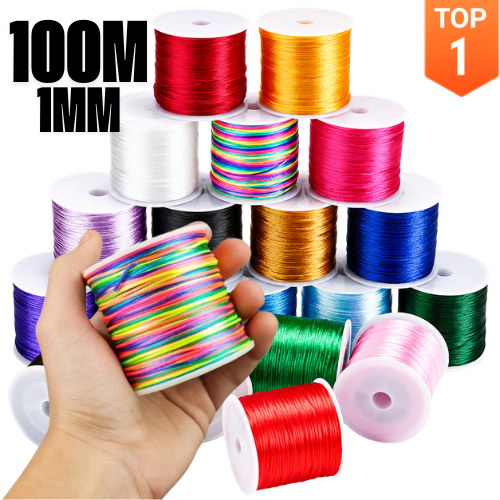 Fio de Seda Cetim Rabo de Rato 1mm até 100m | Cordão Acetinado | Tranças, Laços e Artesanato DIY