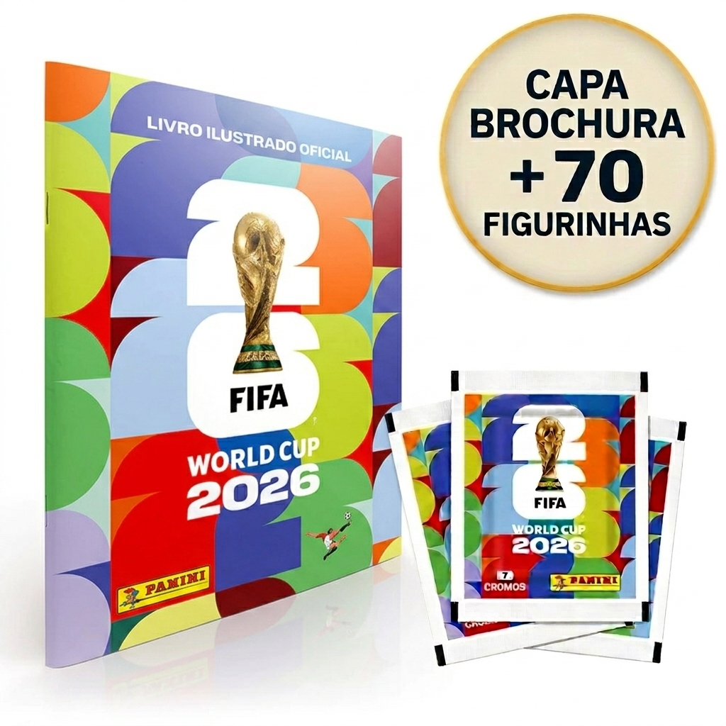 Album Oficial Copa Do Mundo 2026 Fifa + 70 OU 35 OU 21 Figurinhas Capa Mole