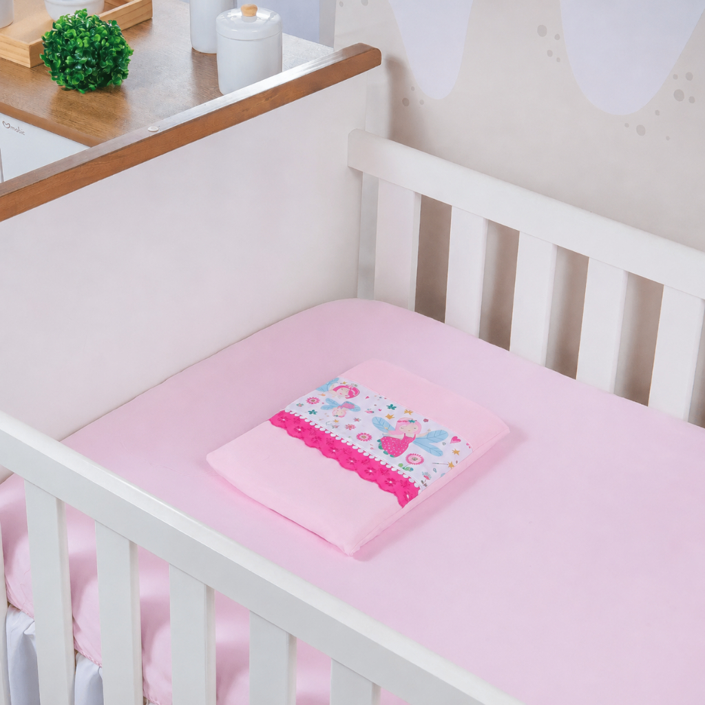 Jogo Lençol Bebê MINI BERÇO 89X38CM 2 Peças Percal 400 fios Decorado