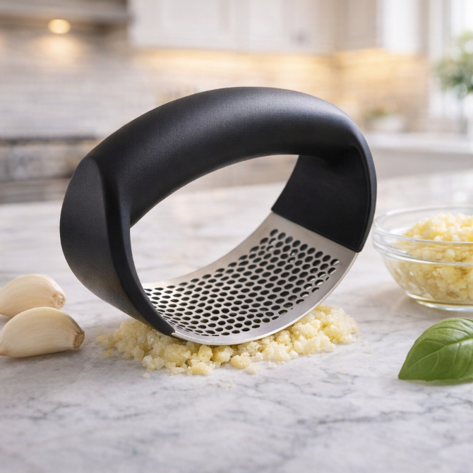 Amassador de Alho Premium 11cm – Espremedor Praticidade e Agilidade na Cozinha
