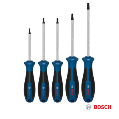 Jogo de Chaves de Fenda TX Bosch com 5 Peças para Parafusos Torx