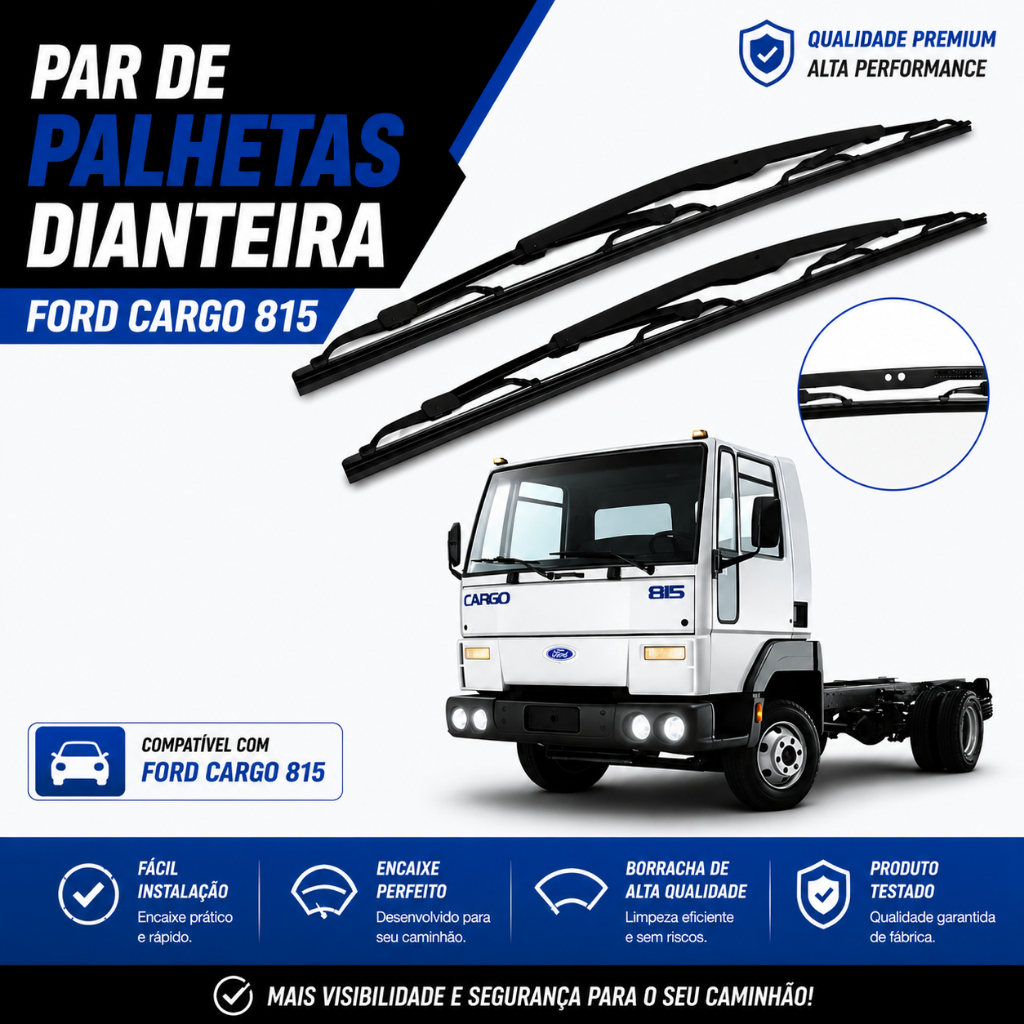 Par Palheta Dianteira Limpador Parabrisa Ford Cargo 815 Paleta Chuva