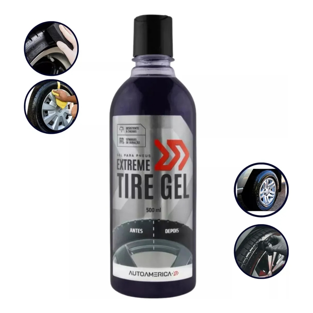 Pretinho Para Pneu Extreme Tire Gel Autoamerica 500ml Brilho