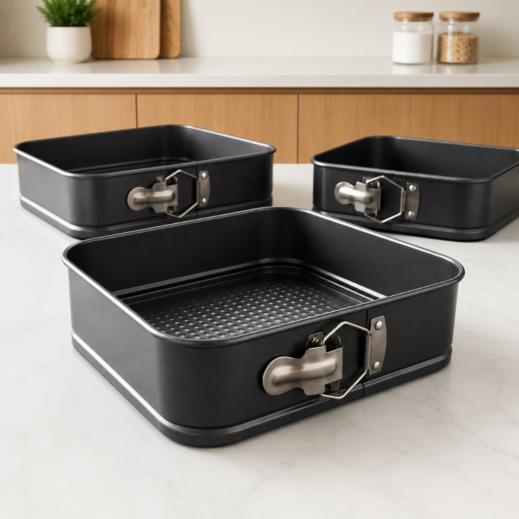 Kit 3 Formas Quadradas Fundo Removível Antiaderente Bolo Tortas 22/24/26cm — imagem 2 de 2
