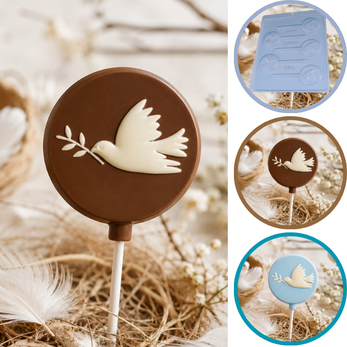 1~10 FORMA SIMPLES PIRULITO DA PAZ CÓD.:1368- (D3) EM ACETATO BWB PARA BOMBOM, DOCES DE CHOCOLATE E CONFEITARIA. (CHOCO)