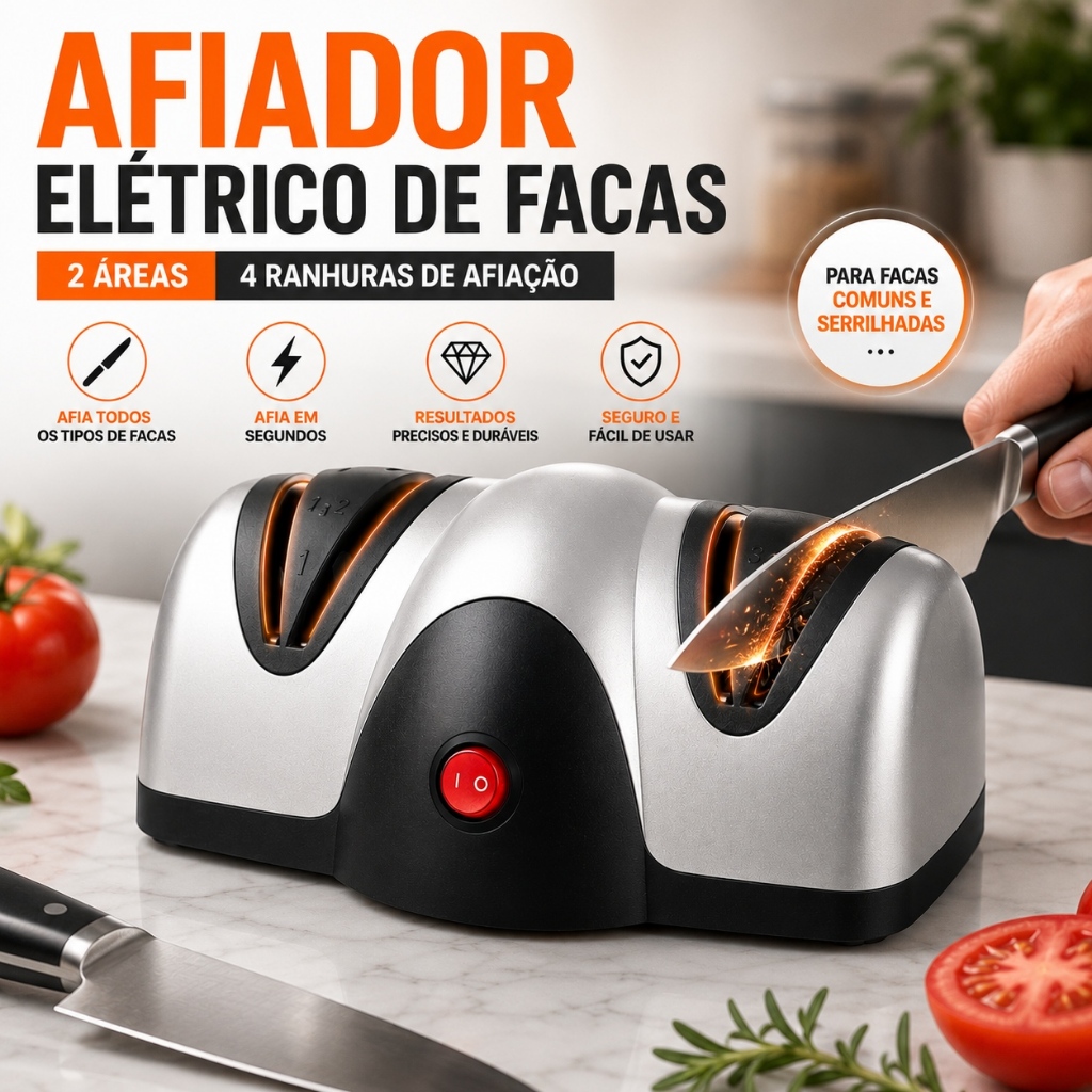 110V Amolador Facas Tesoura Afiador Eletrico Cozinha Churrasco