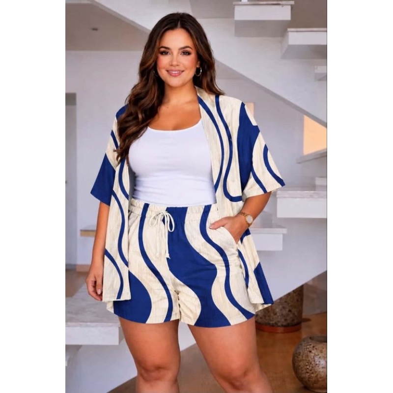 Conjunto kimono Plus Size Feminino