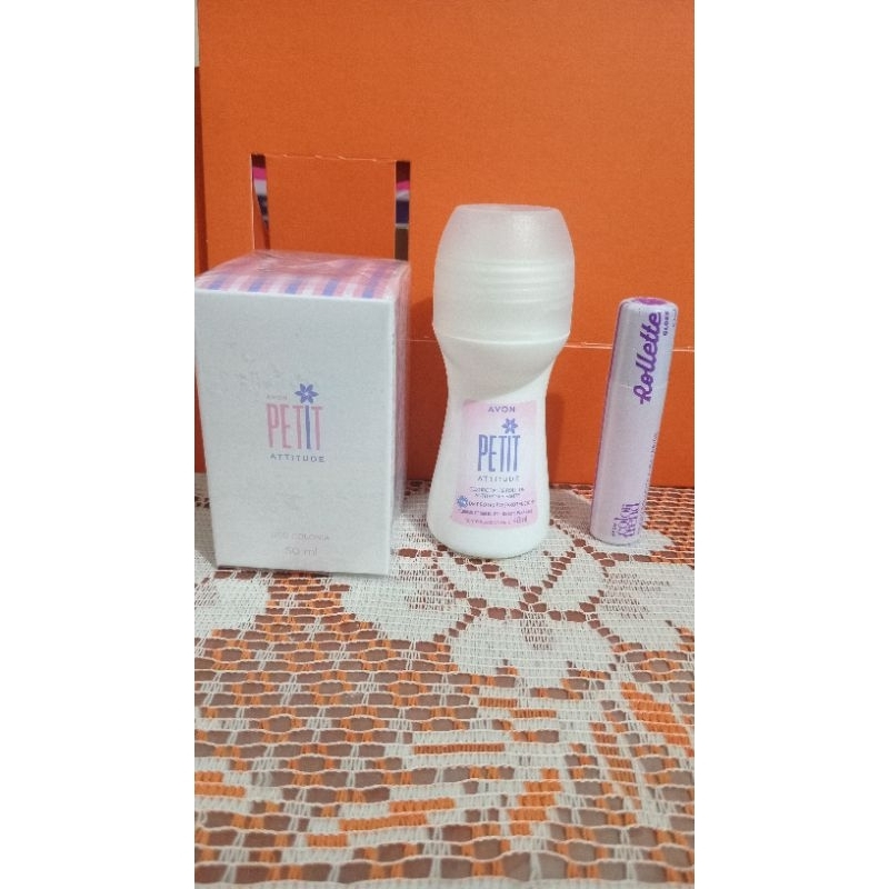 DEO COLÔNIA, ROLLON, BRILHO LABIAL AVON LE PETIT ATTITUDE