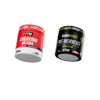Creatina Ultra Pote 300g  + Pré Treino Diabo Verde Pre-Workout 150g - FTW