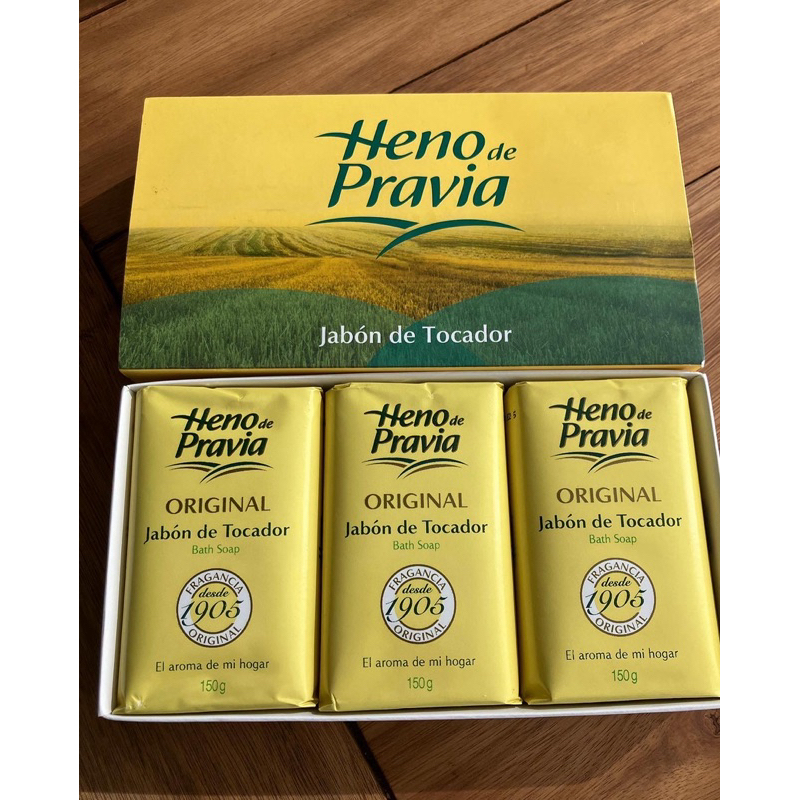Sabonete em barra Heno de Pravia aroma Original caixa com 3 unidades de 150g cada