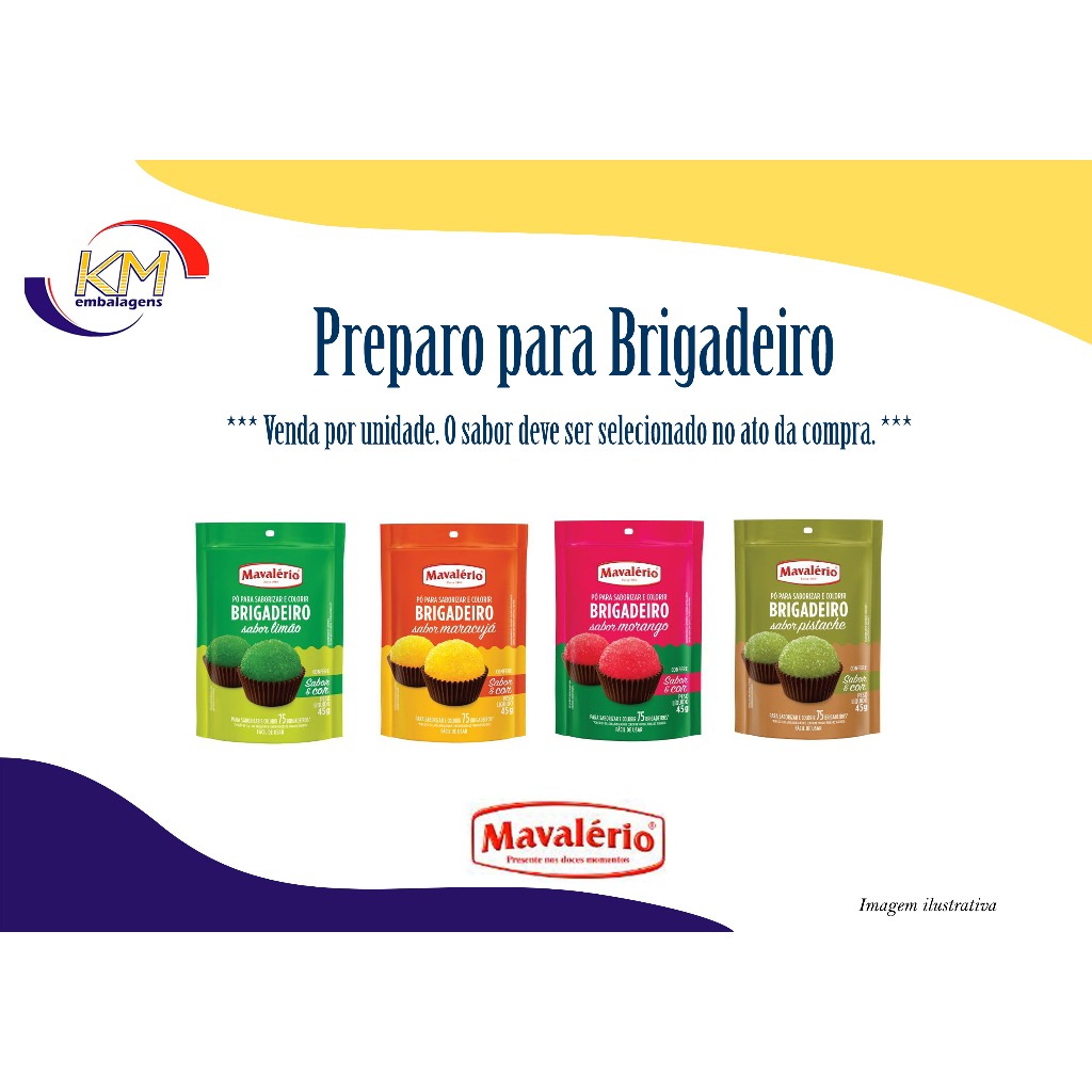 Preparo para brigadeiro 45g unidade - Mavalério - brigadeiro de colher, recheios, sobremesas, doces, festas, eventos