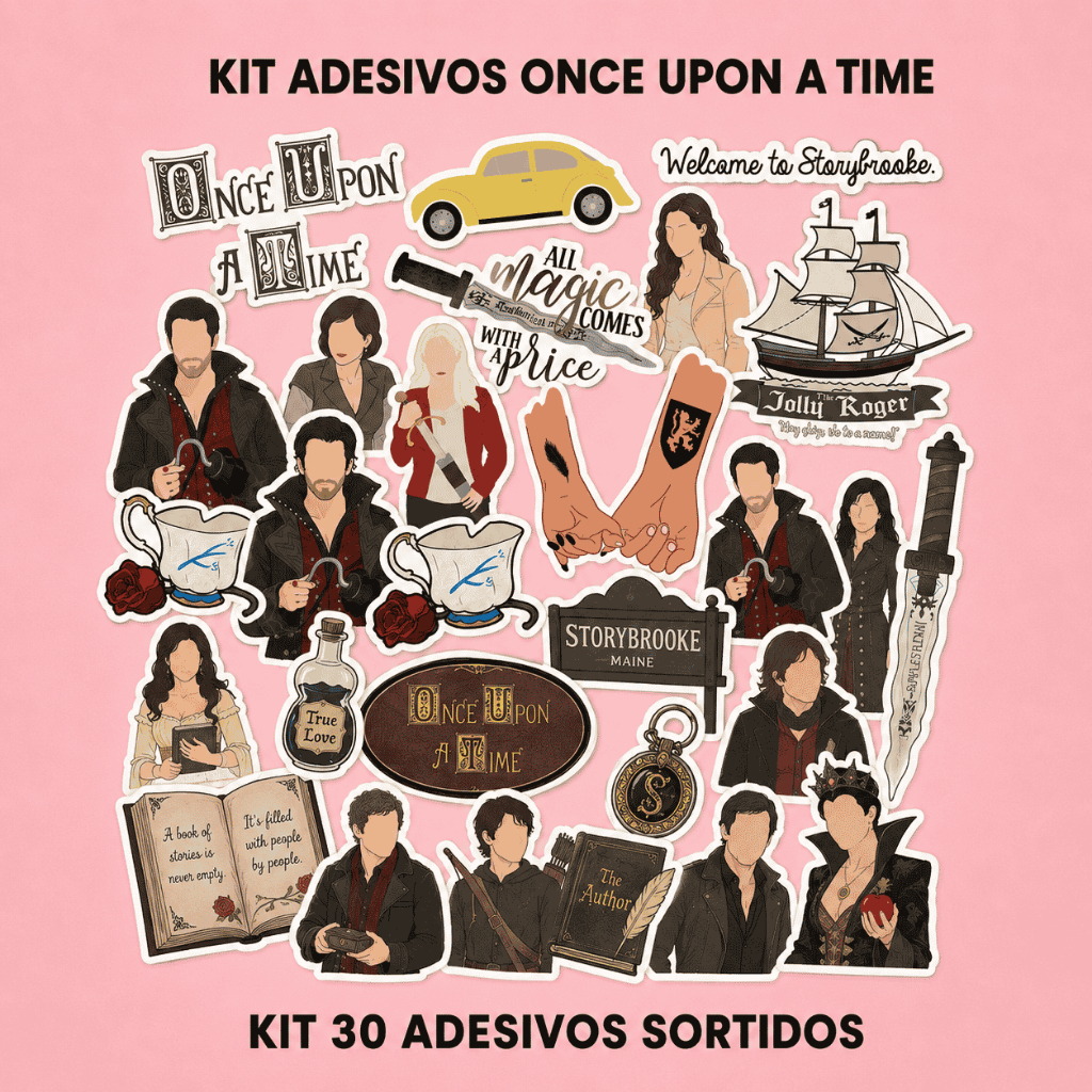 Kit 30 Adesivos Stickers Faceles Once Upon a Time - Personalizados