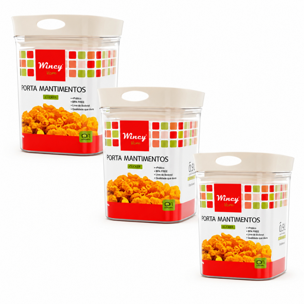 Porta Mantimentos Acrílico 800ml Transparentes Hermético Empilhável Vedação Cozinha Organizador Pote Alimentos Secos BPA