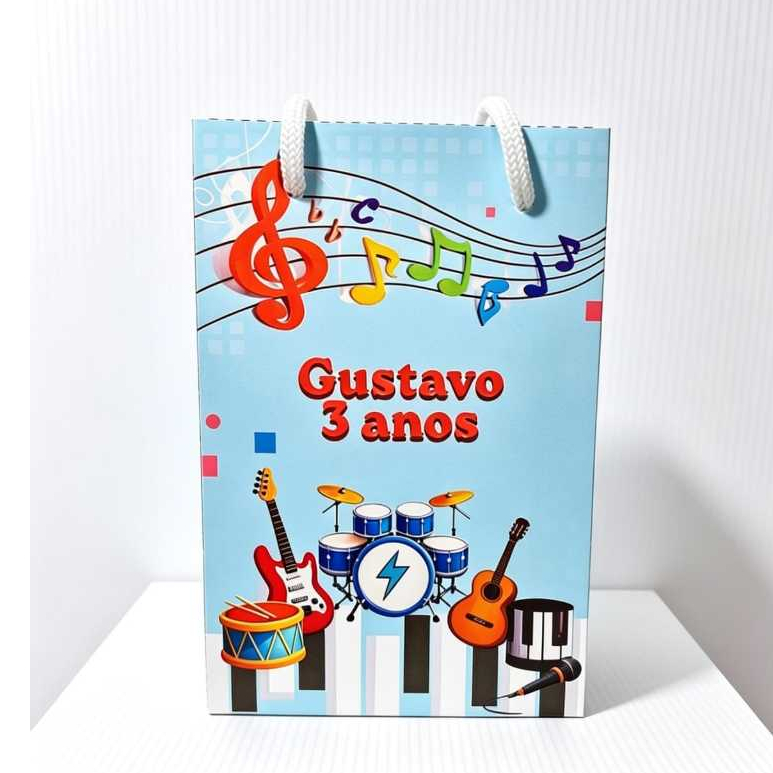 Sacolinha Instrumentos Musicais Personalizada Lembrancinha Festa Aniversário
