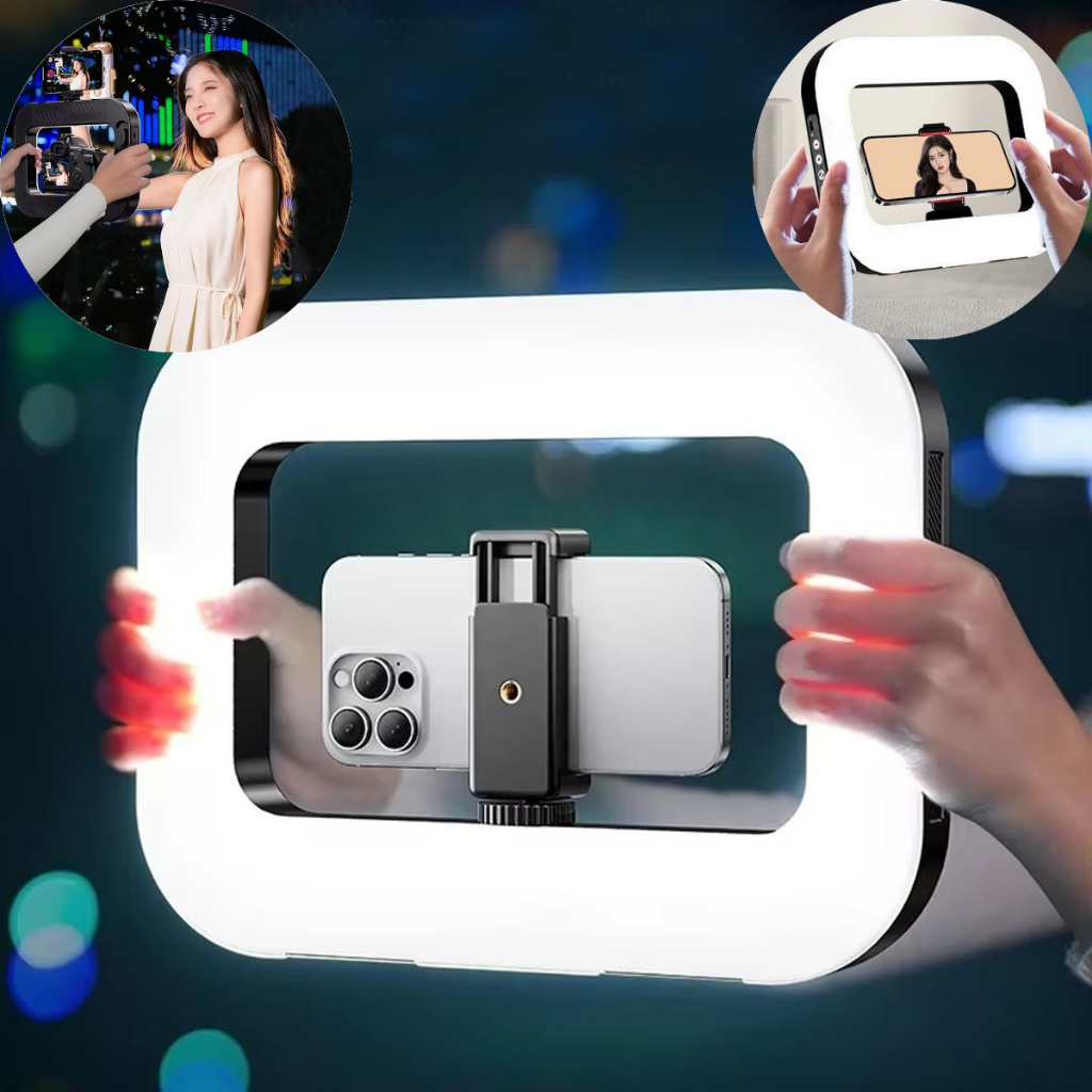 Anel de Luz 3 Cores Ring Light Profissional RGB 5000mAh Adaptador Para Celular
