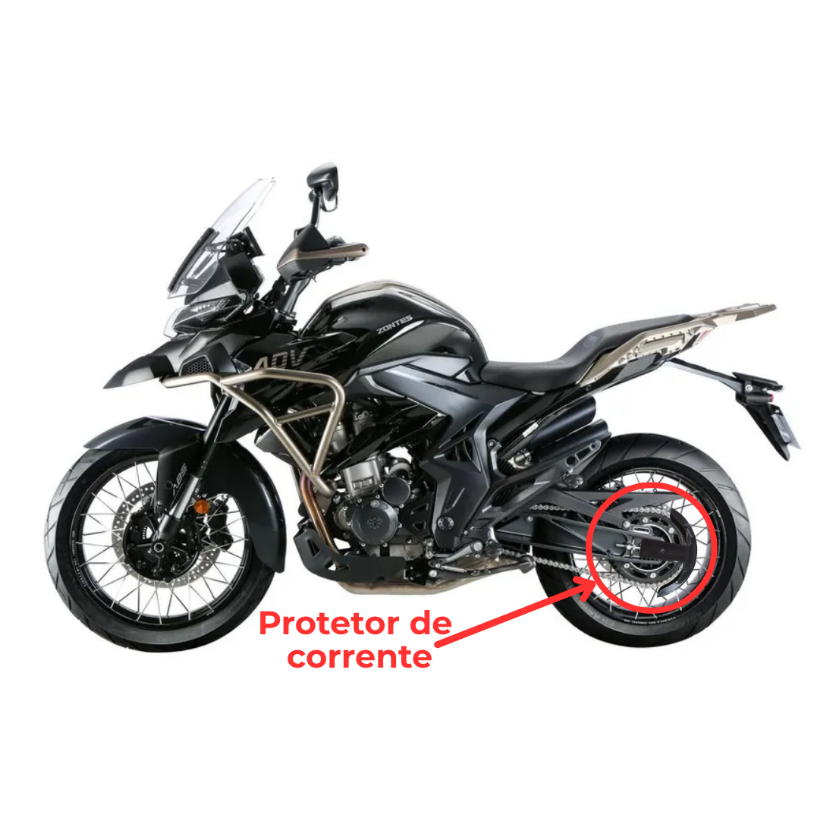 Protetor de Coroa ZONTES T350X GK350 Preto Proteção e Durabilidade na lubrificação