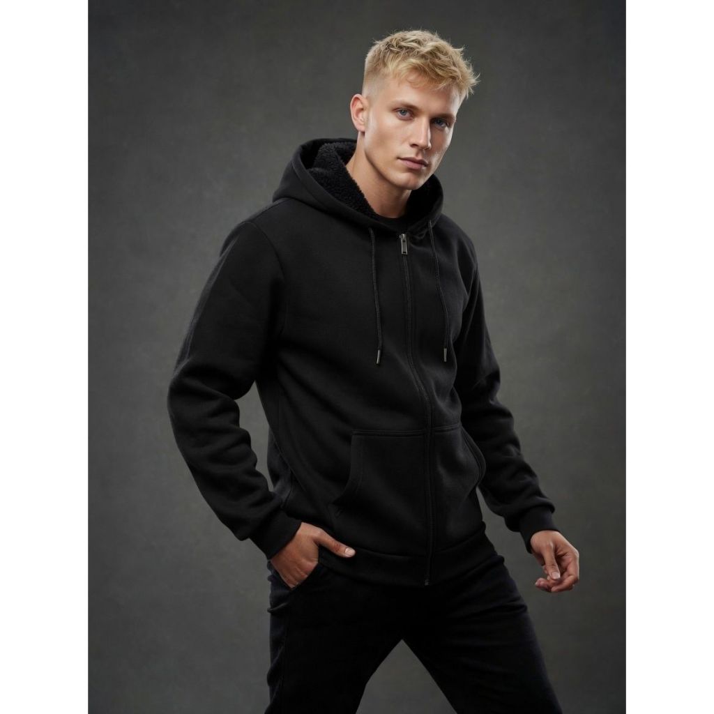 Blusa Moletom Importado C Ziper Masculino Liso Básico Lisa