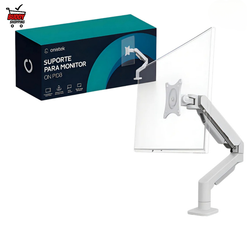Suporte Monitor Onistek 17-30 Pol Pistão a Gás Articulado VESA 75/100