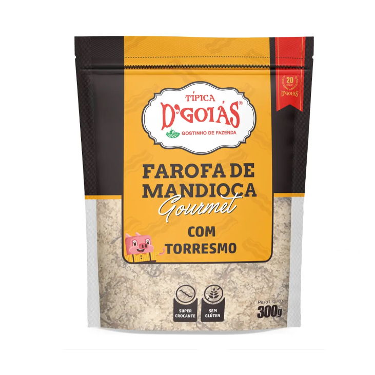 Farofa De Mandioca Com Torresmo 300g Sem Glúten - D'goiás