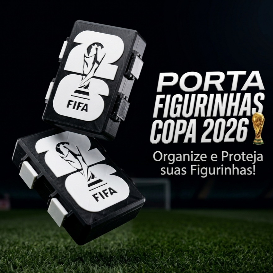 Caixa Grande Porta Figurinhas Álbum da Copa – Case Organizador de Cards Figurinhas Copa do Mundo 2026