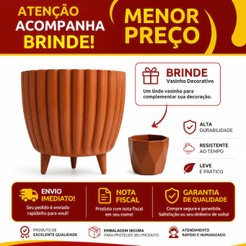 Cachepot Mini Squash N3 17x16 Vaso Decorativo para Plantas Suculentas Flores Decoração