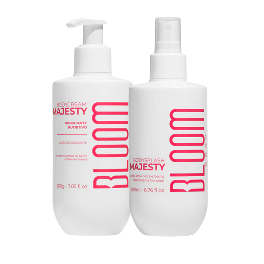 Kit Body Creme e Body Splash Majesty Bloom Hidratação e Perfume