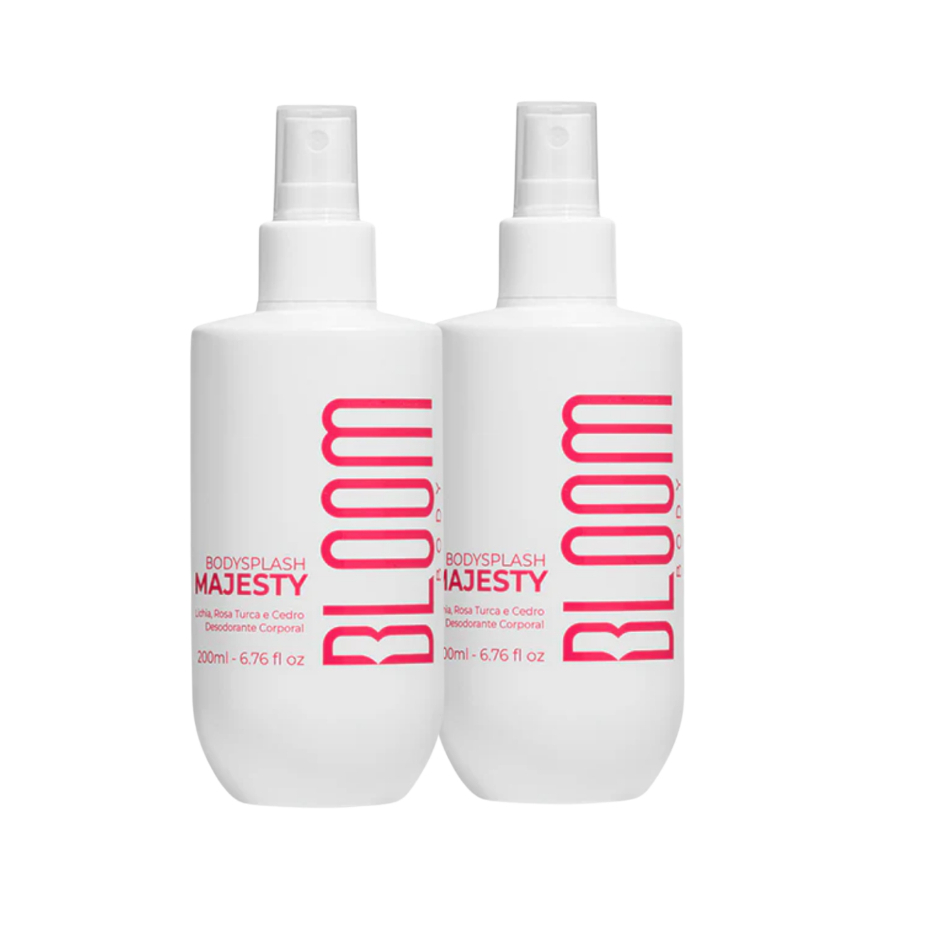 Imagem Kit 2 Body Splash Majesty Desodorante Colônia Intenso Elegante Fem Bloom 200ml