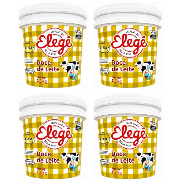 Doce de Leite Elegê Balde 4,5 kg - 4 Unidades