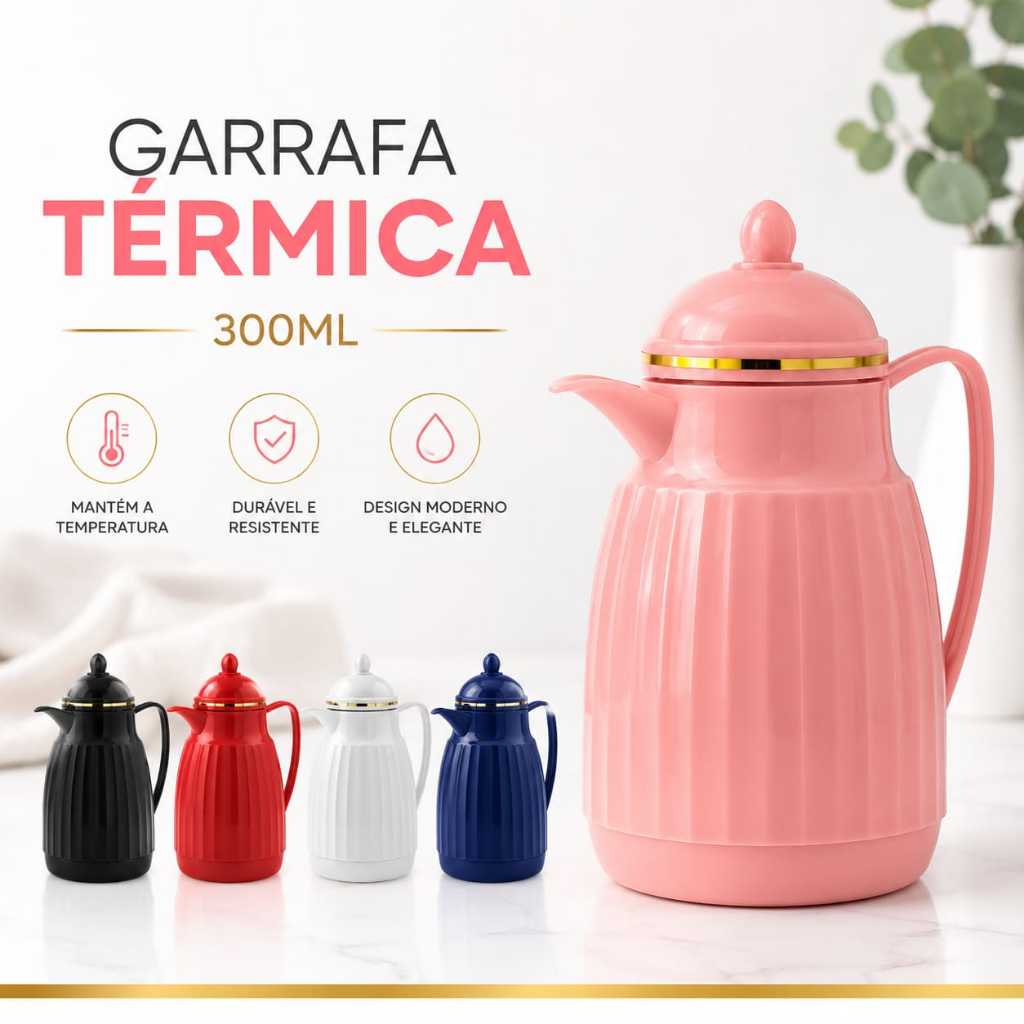 Garrafa 300 Ml Mini Térmica Eficiente Moderna Elegante Mini Garrafa Termica Cafe Cha Leite Pratica