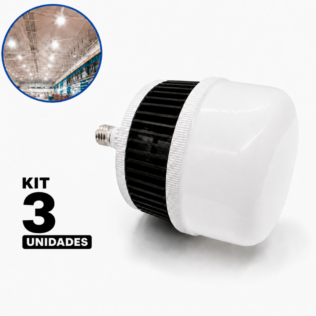 Kit 3 Lâmpada Led Bulbo 200w Alta Potência Bivolt Brisa Led