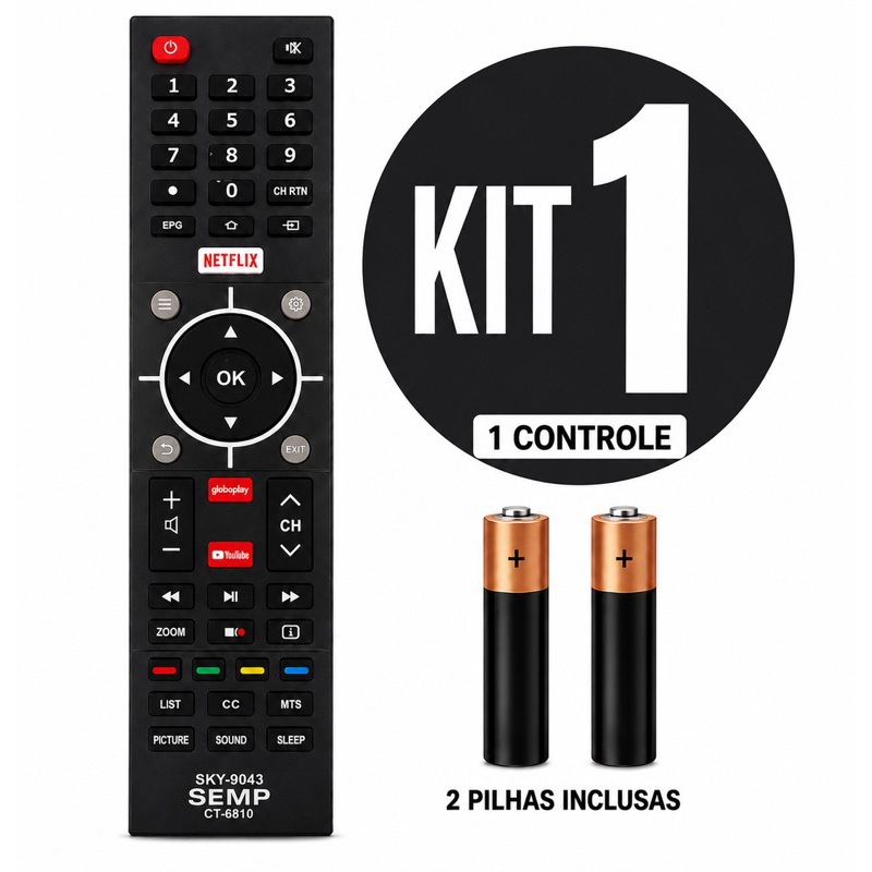 Controle Remoto Para Smart Tv Semp Toshiba 4k Ct-6840 Ct-6810 L32S3900S