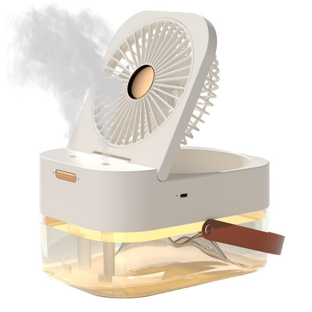 Ventilador Umidificador de Mesa com Controle Difusor com Luz Noturna Abajur