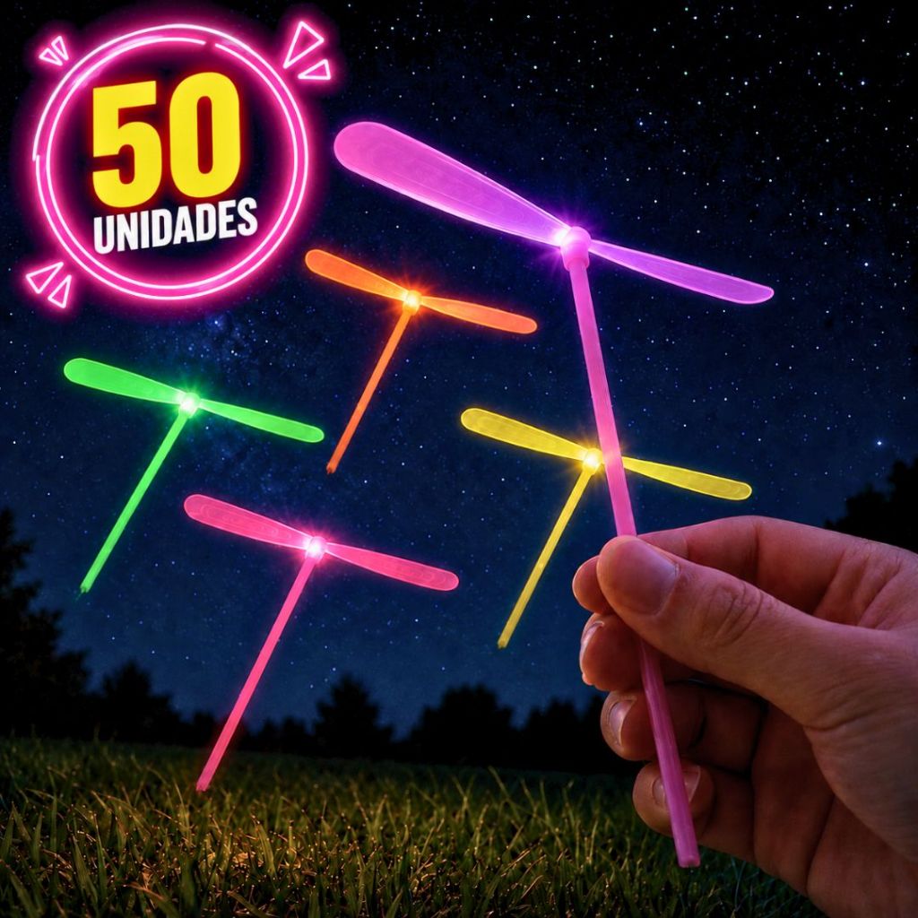 Kit 50 Prenda Festa Junina Lembrancinha Aniversário Brinquedo Com Led Girocóptero Avatar Voador Brinquedo De Criança