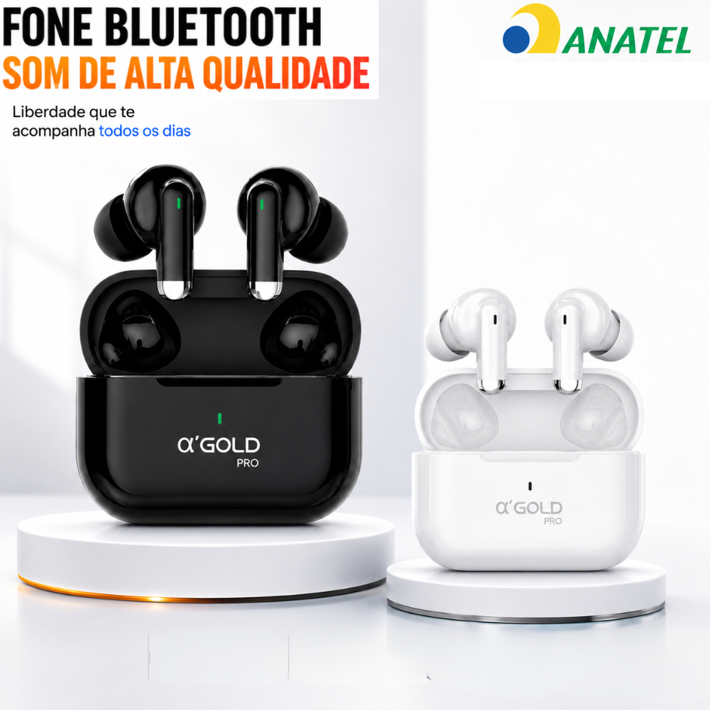 Fone De Ouvido Bluetooth Sem Fio A Gold BT28 Pro Earphone Conexão 5.4 Som Potente Com Cancela Ruido