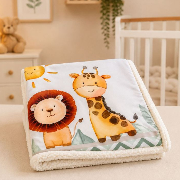 Coberdrom Mantinha De Bebê 95x75cm Estampada Dupla Face Macia Quentinha Diversas Estampas