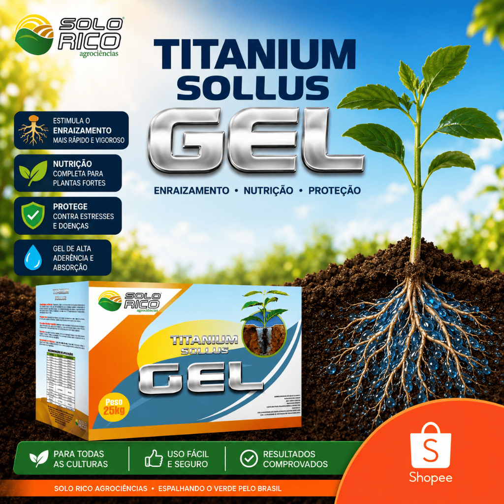 Gel de Plantio Hidrogel Enraizador para Mudas Plantas Solo Rico conserva umidade e nutrientes 1KG