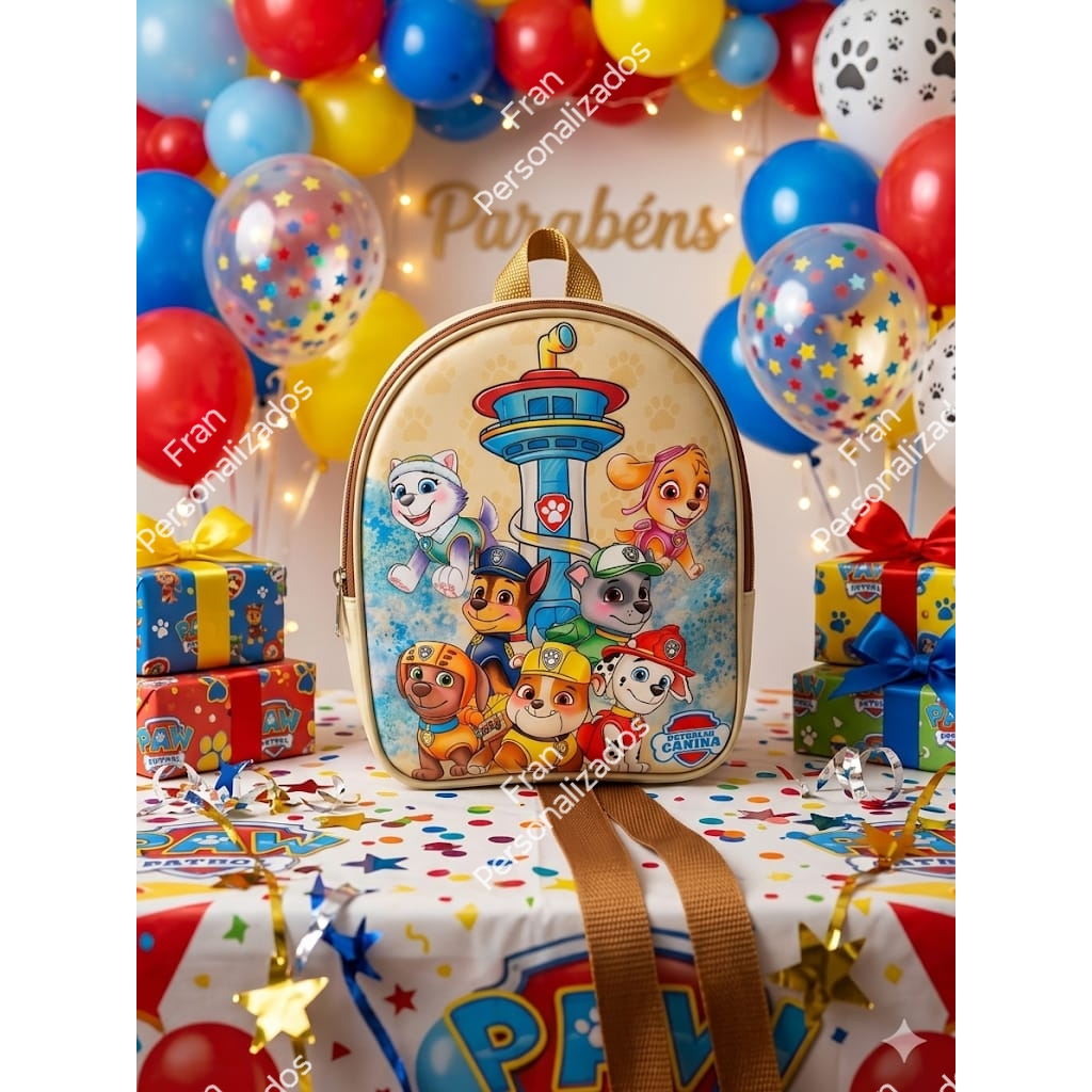 Mochila Personalizada Lembrancinha Infantil Patrulha Canina