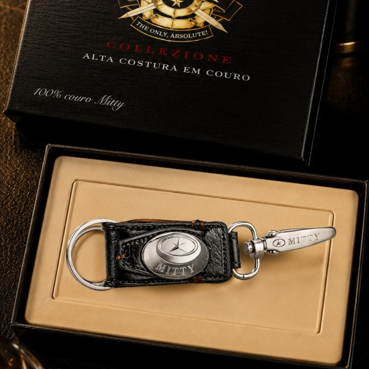 Chaveiro Masculino Mitty Em Couro 100% Legitimo Acompanha Caixa - Ch3 Presente